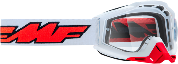 FMF PowerBomb Goggles - Rocket - White - Clear F-50036-00004