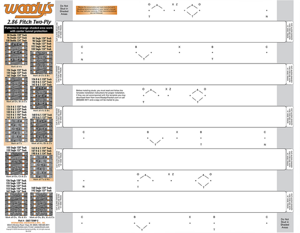 WOODY'S 2-Ply Track Template - 2.86 Pitch 286T-TEMP-2