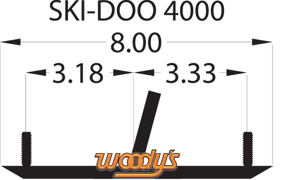 WOODY'S Mini Sled Runner - 4" - 60° SXS-4000