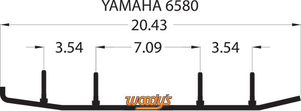 WOODY'S Top-Stock™ Hard Surface Bar - 4" - 60° HSY-6580