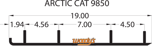 WOODY'S Top-Stock™ Hard Surface Bar - 4" - 60° HSA-9850