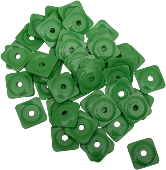 WOODY'S Support Plates - Green - Square - 48 Pack ASG-3780-48