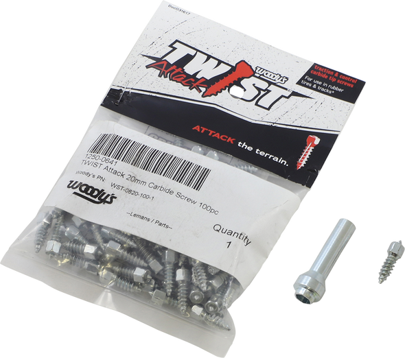 WOODY'S Twist Tire Screws - 20 mm - 100 Pack WST-0620-100