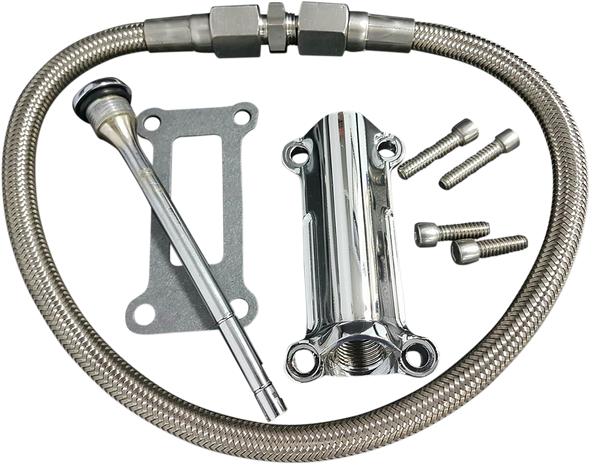 DRAG SPECIALTIES Engine Oil Spout Kit - Chrome 323055