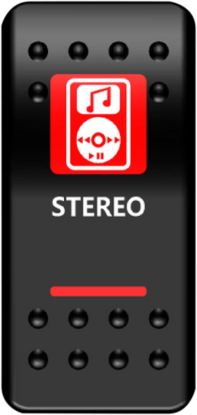 MOOSE UTILITY Rocker Switch - Stereo - Red STR-PWR-R