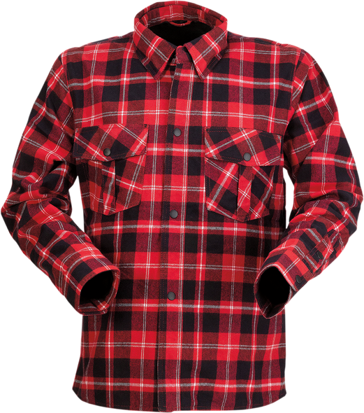 Z1R Duke Plaid Flannel Shirt - Red/Black - Small 3040-3049