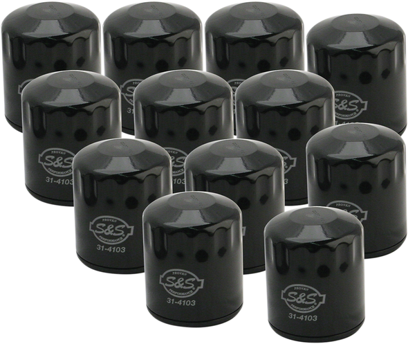 S&S CYCLE Oil Filter - Black - 12-Pack 310-0241