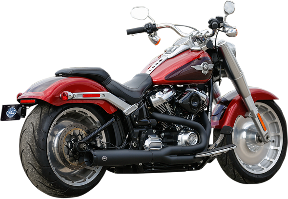 S&S CYCLE 2:1 50 State Exhaust for M8 Softail - Black 550-0846B