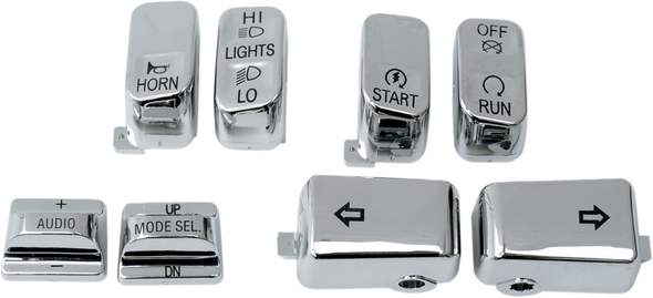 DRAG SPECIALTIES Switch Caps - Audio - Chrome H18-033600-C