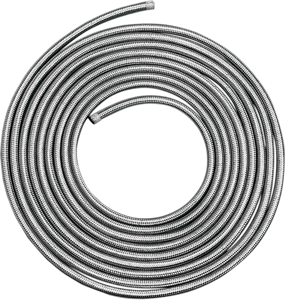 DRAG SPECIALTIES Braided Oil/Fuel Line - Stainless Steel - 3/8" - 25' 096614-BX-LB6