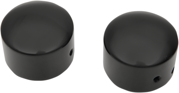 DRAG SPECIALTIES Axle Caps - Black - Front -  '08-'20 FLT W16-0331GB