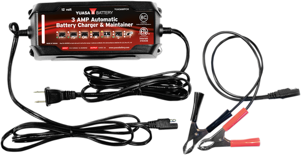 YUASA Battery Charger - 3A 12V YUA3AMPCH