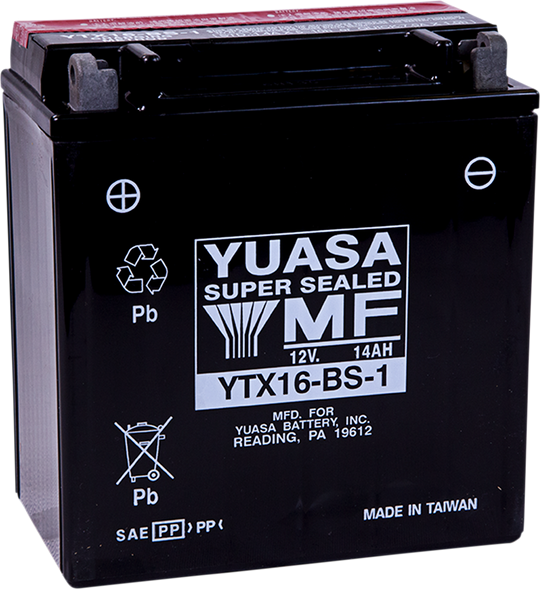 YUASA AGM Battery - YTX16-BS-1 .78 L YUAM32X61