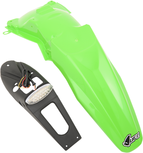 UFO Enduro Rear Fender - with Light - Green - KLX450R KA03791-026