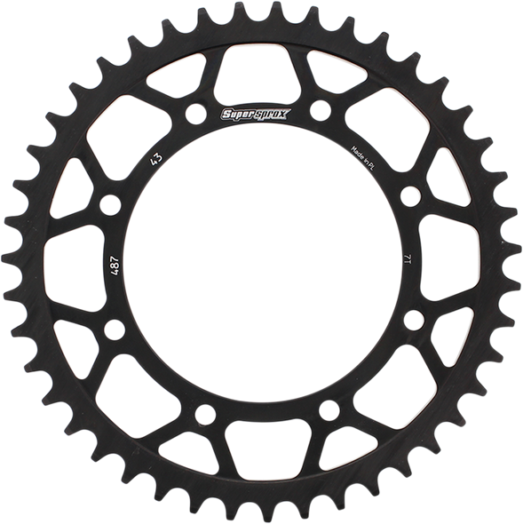 SUPERSPROX Steel Rear Sprocket - 43-Tooth RFE-487-43-BLK