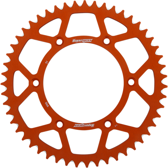 SUPERSPROX Rear Sprocket - Orange - KTM/Husqvarna - 51-Tooth RAL-990-51-ORG