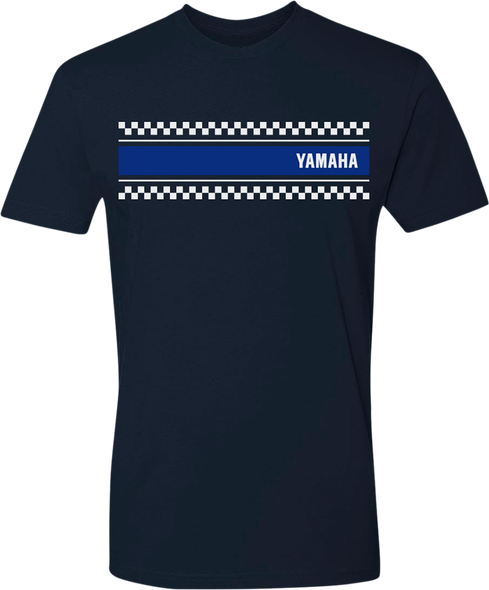 YAMAHA APPAREL Yamaha Checkered Raceway T-Shirt - Navy - 2XL NP21S-M1789-2X