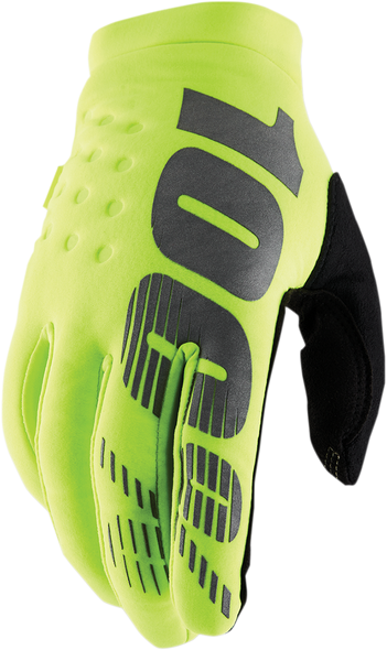 100% Youth Brisker Gloves - Fluorescent Yellow - Large 10004-00010