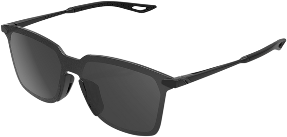 100% Legere Sunglasses - Square - Black - Smoke 61041-001-57