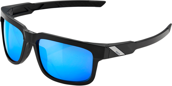 100% Type-S Sunglasses - Black - Blue Mirror 61032-019-75