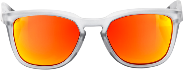 100% Hudson Sunglasses - Crystal Gray - Red Mirror 61028-255-43