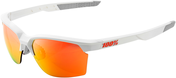 100% Sportcoupe Sunglasses - White - Red Mirror 61020-000-43