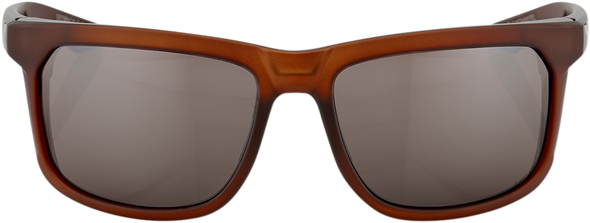 100% Hakan Sunglasses - Rootbeer - Silver Mirror 61036-139-75