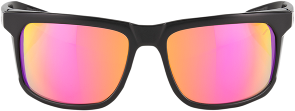 100% Hakan Sunglasses - Black - Purple Mirror 61036-001-72