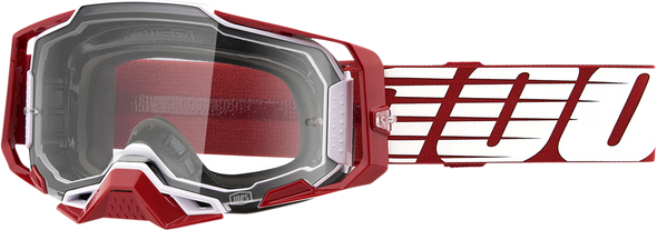 100% Armega Goggles - Oversized Deep Red - Clear 50004-00009