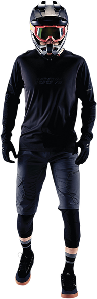 100% Ridecamp Jersey - Long-Sleeve - Black/Charcoal - Small 40028-00000