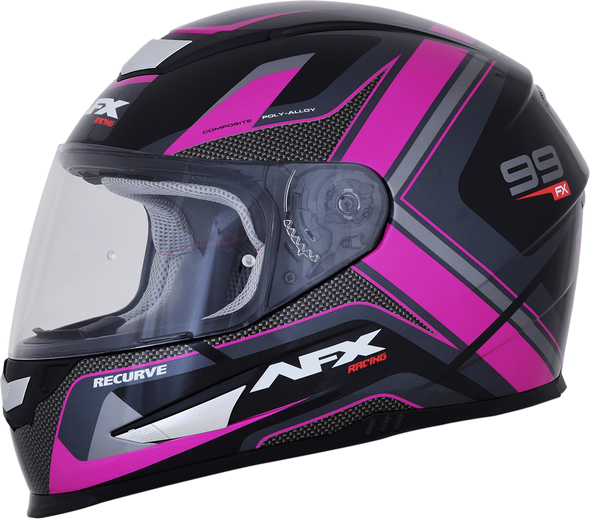 AFX FX-99 Helmet - Recurve - Black/Fuchsia - Large 0101-11104