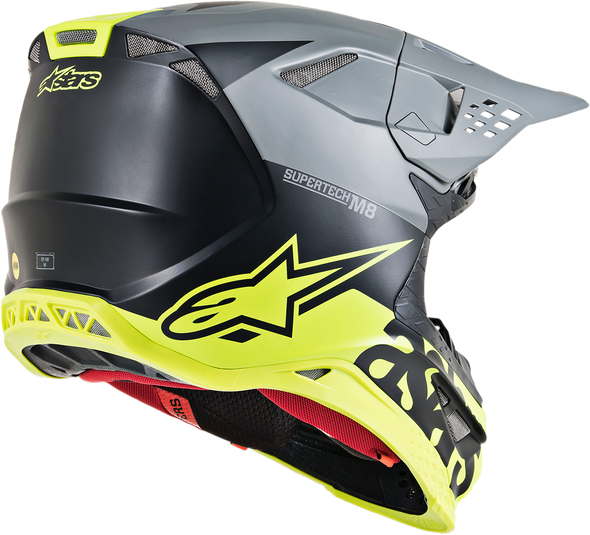 ALPINESTARS Supertech M8 Helmet - Radium - MIPS - Matte Black/Mid Gray/Yellow Fluo - XL 8301519-1305-XL