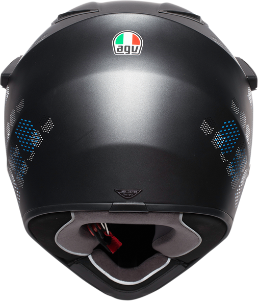 AGV AX9 Helmet - Matte Black/Cyan - Large 7631O2LY006009