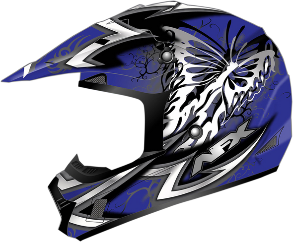 AFX FX-17 Helmet - Butterfly - Matte Blue - XS 0110-7121