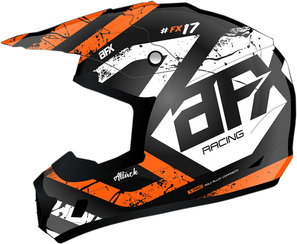 AFX FX-17 Helmet - Attack - Matte Black/Orange - Small 0110-7155