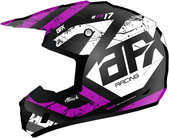 AFX FX-17 Helmet - Attack - Matte Black/Fuchsia - Medium 0110-7168