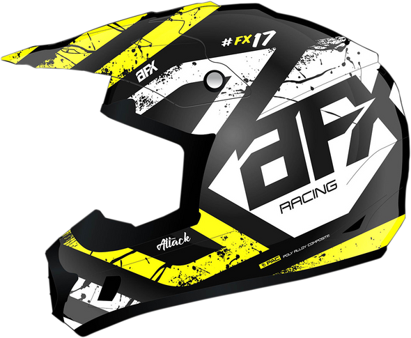 AFX FX-17 Helmet - Attack - Matte Black/Hi-Vis Yellow - XS 0110-7172