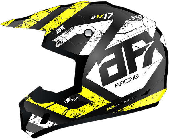 AFX FX-17 Helmet - Attack - Matte Black/Hi-Vis Yellow - Medium 0110-7174