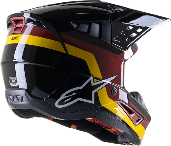 ALPINESTARS SM5 Helmet - Venture - Black/Bordeaux/Yellow/Glossy - Large 8305122-1358-LG