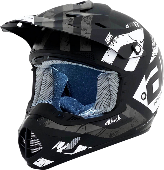 AFX FX-17 Helmet - Attack - Matte Black/Silver - 3XL 0110-7637