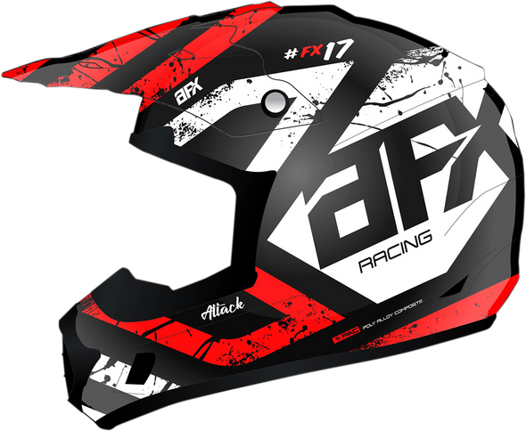 AFX FX-17Y Helmet - Attack - Matte Black/Red - Small 0111-1402