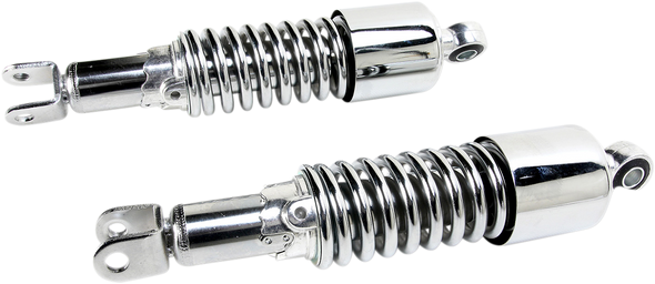 EMGO Custom Shorty Shocks with Shroud - Chrome Body/Chrome Spring Finish - Clevis Lowering 17-05694