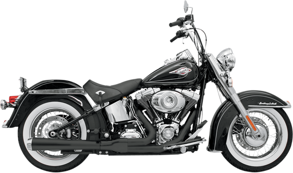 BASSANI XHAUST 2:1 Exhaust - Black - Long - Softail 12121J