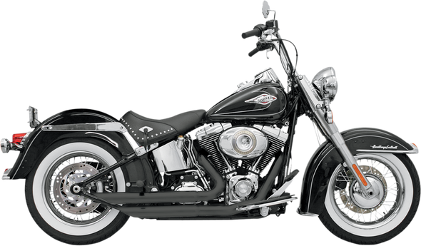 BASSANI XHAUST FireFlight Exhaust - Black - Softail 12123B