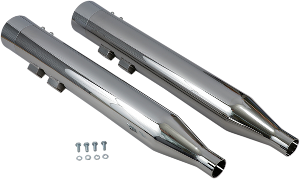 BASSANI XHAUST DNT Straight Can Mufflers for '95-'16 FL - Chrome 1F7DNT6
