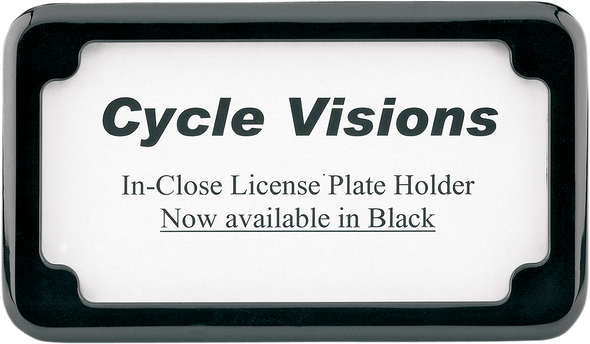 CYCLE VISIONS Beveled License Plate Frame - Black CV-4615B