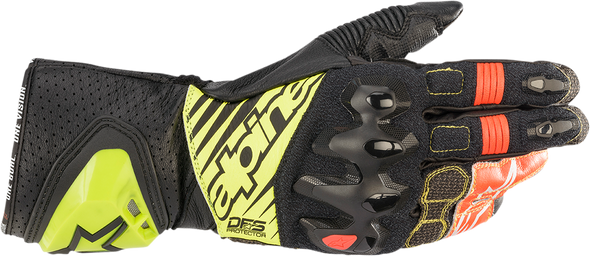 ALPINESTARS GP Tech v2 Gloves - Black/Yellow/White/Red - Large 3556622-1503-L