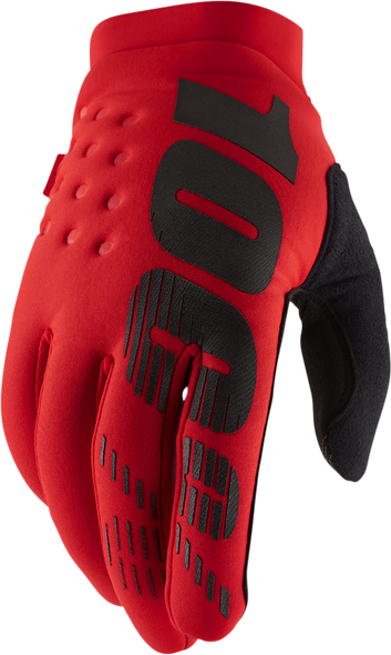 100% Brisker Gloves- Red - Large 10003-00032