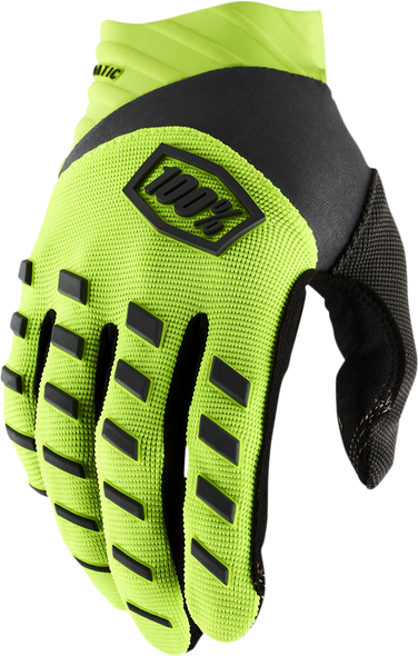100% Youth Airmatic Gloves - Fluorescent Yellow/Black - Medium 10001-00005