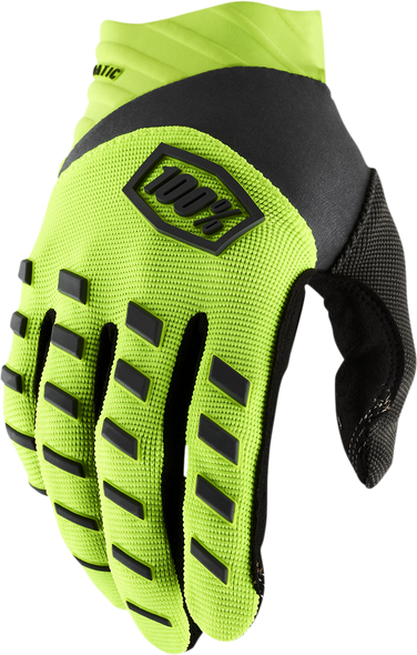 100% Youth Airmatic Gloves - Fluorescent Yellow/Black - Large 10001-00006